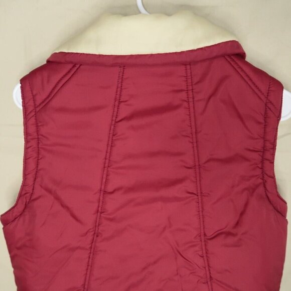 Vintage Sears Puffer Vest Red Snap Front 70s 80s Outerwear Retro Women's Small - Picture 7 of 11